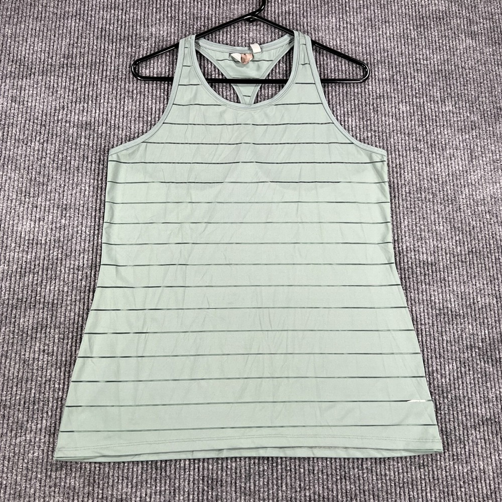 Athleta Tank Top Womens Large Green Sleeveless Active Workout Yoga Gym Run Lift